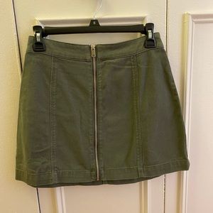 Army green mini skirt